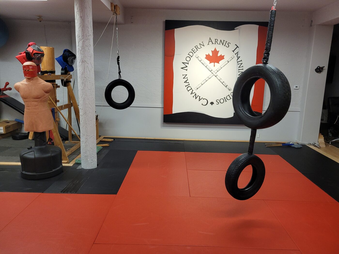 Tire mounted over the mats